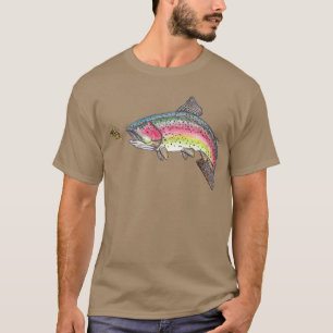 Springende Regenbogenforelle Fliegenfischen T-Shirt