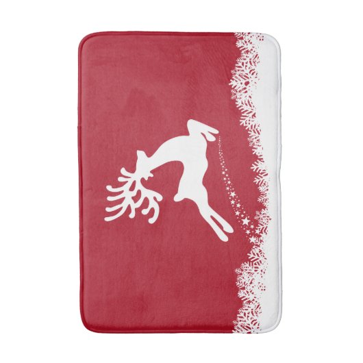 Springende Rentierbadermatten Badematte (Vorderseite Vertikal)