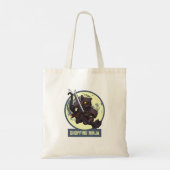 Springende schwarze Katzen-Einkaufs-Ninja-Tier-Gra Tragetasche (Rückseite)