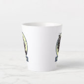 Springende schwarze Katzen-Ninja-Alternative-Tier- Milchtasse (Vorderseite)