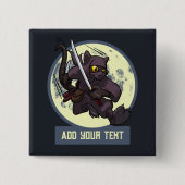 Springende schwarze Katzen-Ninja-Alternative-Tierk Button (Vorderseite)