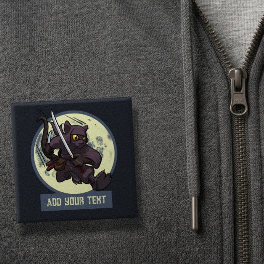 Springende schwarze Katzen-Ninja-Alternative-Tierk Button