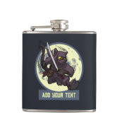 Springende schwarze Katzen-Ninja-Alternative-Tierk Flachmann (Vorderseite)
