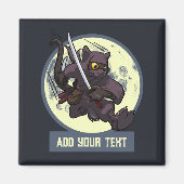 Springende schwarze Katzen-Ninja-Alternative-Tierk Magnet (Vorne)
