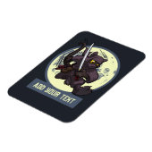 Springende schwarze Katzen-Ninja-Alternative-Tierk Magnet (Linke Seite)