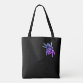Springende Spinne Lila und Schwarze Tragetasche Tasche (Rückseite)