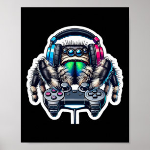 Springende Spinne Videospiele Liebhaber Gamer Gami Poster