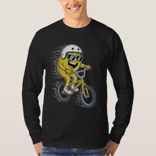 Springende Zitrone auf BMX-Rad mit Helm T-Shirt