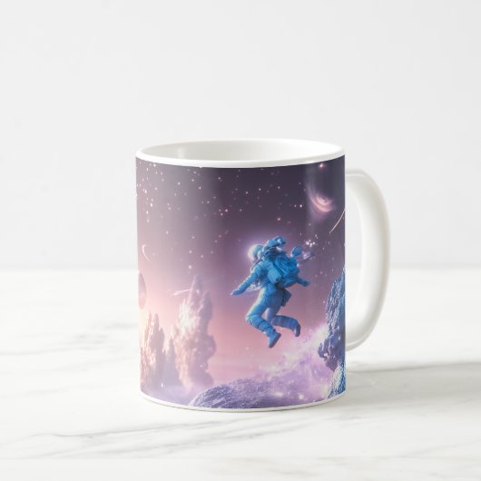 Springender Astronaut Kaffeetasse (VorderseiteRechts)