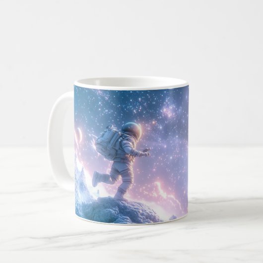 Springender Astronaut Kaffeetasse (Vorderseite Links)