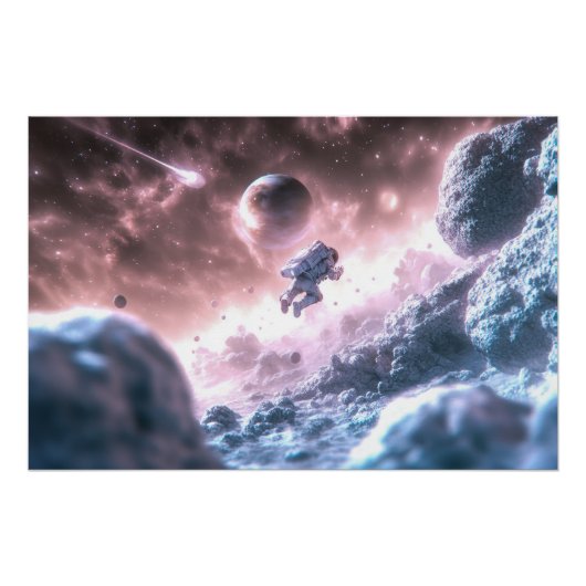 Springender Astronaut Poster (Vorderseite)