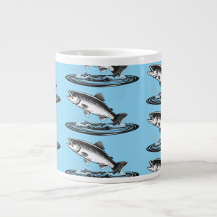springender atlantischer Lachs Jumbo-Tasse