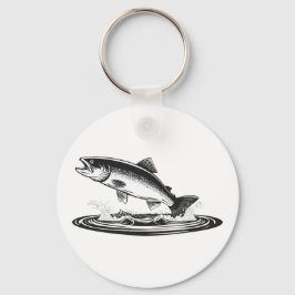 springender atlantischer Lachs Schlüsselanhänger