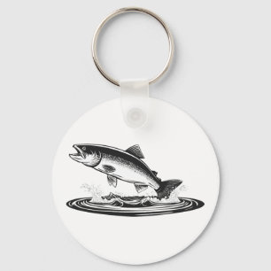 springender atlantischer Lachs Schlüsselanhänger