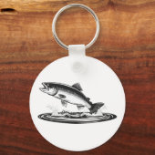 springender atlantischer Lachs Schlüsselanhänger (Vorderseite)