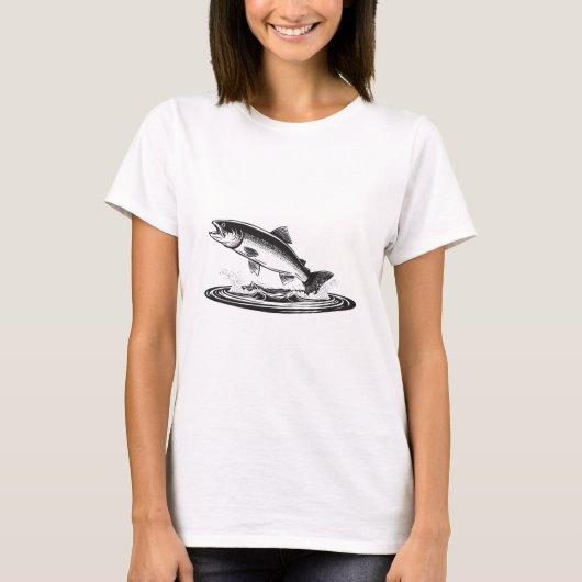Springender Atlantischer Lachs T-Shirt (Vorderseite)