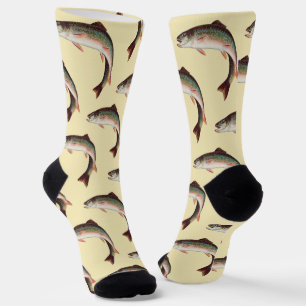 Springender Bachforelle von S.A. Kilbourne Vintage Socken