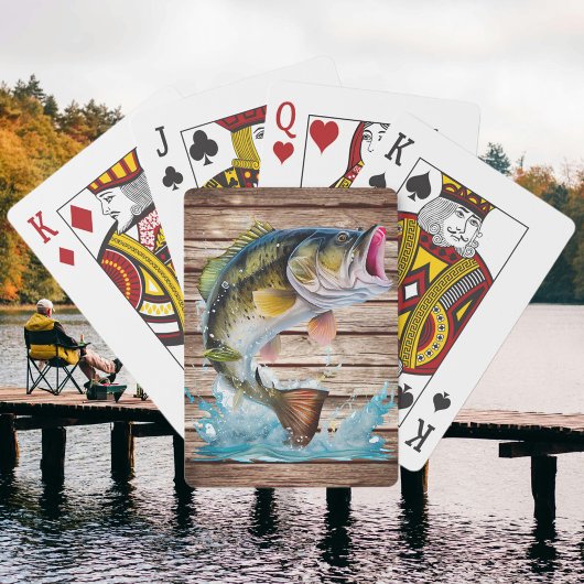 Springender Barsch Gone Fishing Spielkarten