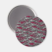 Springender Barsoi Magnet (Vorderseite/Rückseite)