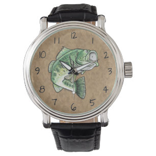 Springender Baß mit großer Öffnung Armbanduhr