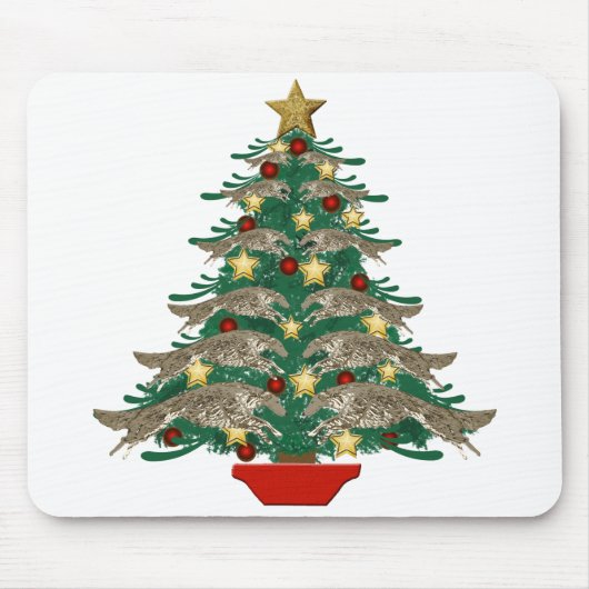 Springender Borzoi-Christbaum Mousepad (Vorne)