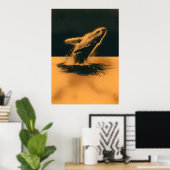 Springender Buckelwal Bernstein-Ozean-Kunst Poster (Heimbüro)