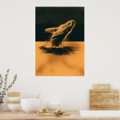 Springender Buckelwal Bernstein-Ozean-Kunst Poster (Küche)