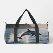 Springender Delfin: Ein Freudentanz im Ozean Duffle Bag (Vorderseite)