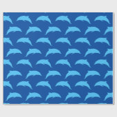 Springender Delfin-Halb-Tropfen-Reflexionsmuster Geschenkpapier (Flach)