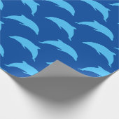 Springender Delfin-Halb-Tropfen-Reflexionsmuster Geschenkpapier (Ecke)
