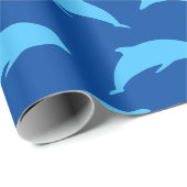 Springender Delfin-Halb-Tropfen-Reflexionsmuster Geschenkpapier (Rolleneckpunkt)