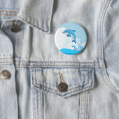 Springender Delfin Ozean Abenteuer Button (Beispiel)