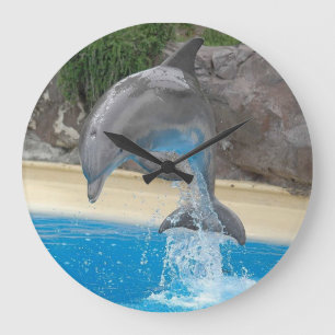 Springender Delphin Große Wanduhr