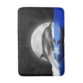 Springender Delphin und Mond Badematte (Vorderseite Vertikal)