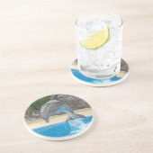 Springender Delphin-Untersetzer Sandstein Untersetzer (Seite)