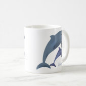 Springender Delphinillustrationsname Kaffeetasse (VorderseiteRechts)