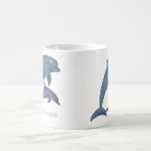 Springender Delphinillustrationsname Kaffeetasse (Mittel)