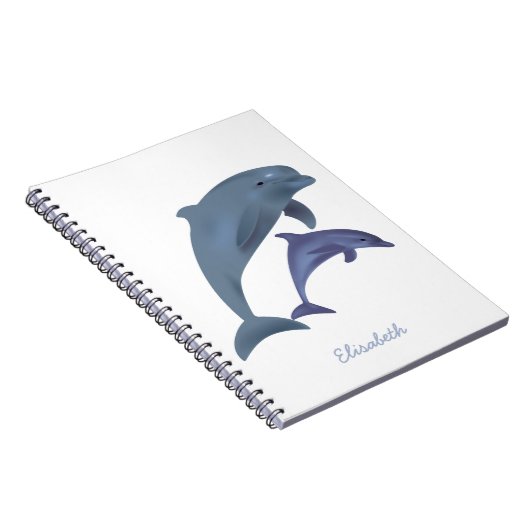 Springender Delphinillustrationsname Notizblock (Rechte Seite)