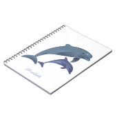Springender Delphinillustrationsname Notizblock (Linke Seite)