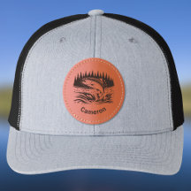 Springender Fisch am Bergsee Monogramm Angeln