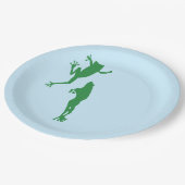 Springender Frosch-Party-Teller Pappteller (Schrägansicht)