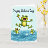 Springender Frosch Vatertagskarte Karte (Gelbe Blume)