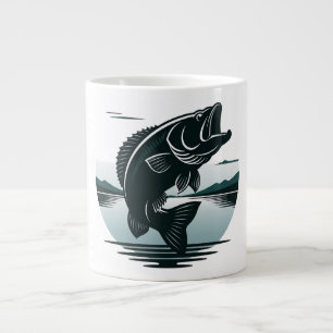 Springender Großmäuliger Bass Angeln Minimalist Jumbo-Tasse