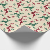 Springender Hirsch und Stechpalme Geschenkpapier (Ecke)
