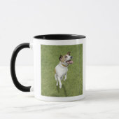 Springender Jackrussell-Terrier, erhöhte Ansicht Tasse (Links)