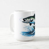 Springender Lachs Spritzer Geschenk für Fischer Ku Kaffeetasse (Vorderseite Links)