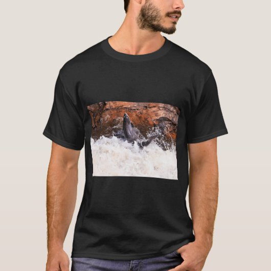 Springender Lachs T-Shirt (Vorderseite)