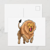 Springender Löwe Postkarte (Vorne/Hinten)
