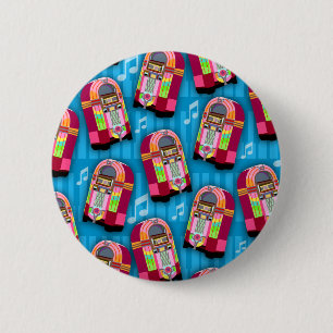 Springender Neon-Jukebox-Muster Button
