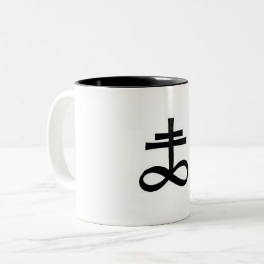 Springender Punkt Satanas Zweifarbige Tasse (Vorderseite Links)
